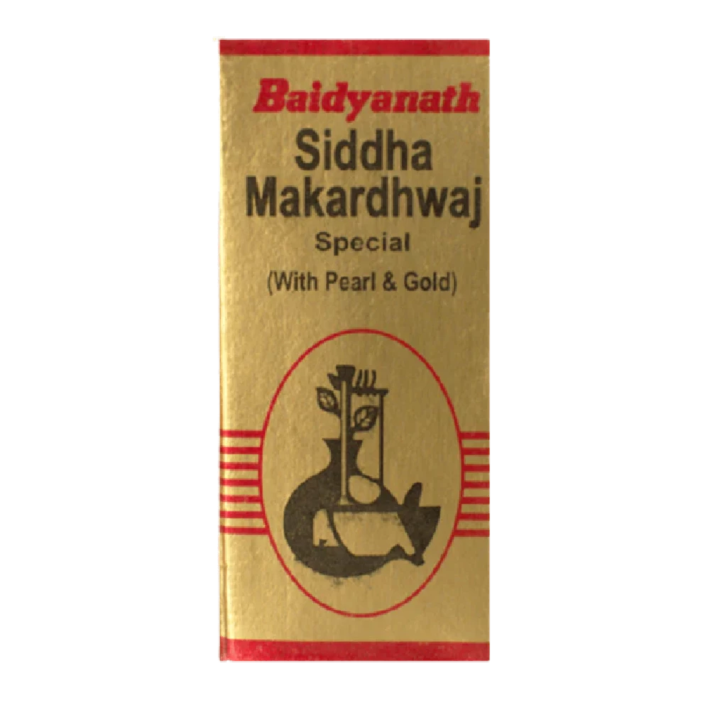 Baidyanath Siddha Makardhwaj ( with pearl and gold ), 10 Tablets-1.webp